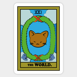 TAROT CARDS | THE WORLD. | CAT Sticker